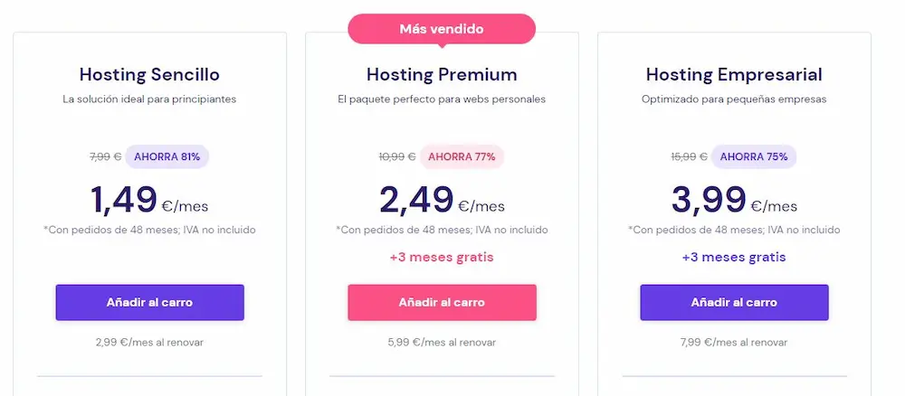 hostinger precio Mejores Hosting para WordPress